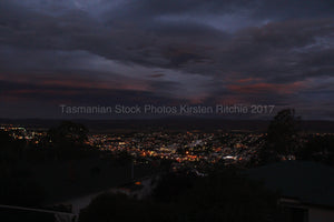 NIGHT VIEW OVER LAUNCESTON - TASMANIA